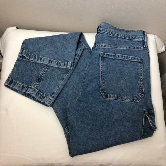 Gap Cotton Blend Medium Wash Spring 24 Mid Rise '90s Loose Cargo Jeans 10/30R - Picture 15 of 16